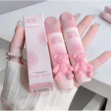 Màu Mềm Mại Son Bóng Gấu Dễ Thương Nhung Matte Matte Son Môi Làm Trắng Trang Điểm Son Kem Màu Son Bóng