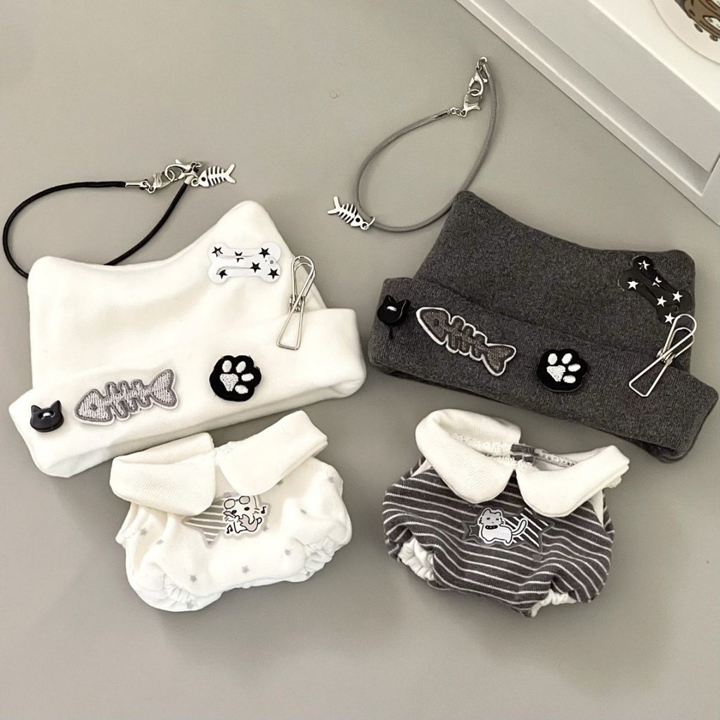 10cm Phong Cách Punk Không Thuộc Tính Búp Bê Cotton Quần Áo Bé Búp Bê Trang Phục Thay Thế Quần Áo Bé Quần Áo Cho Bé