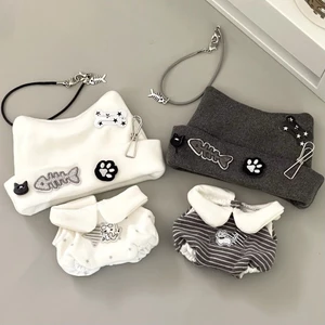 10cm Phong Cách Punk Không Thuộc Tính Búp Bê Cotton Quần Áo Bé Búp Bê Trang Phục Thay Thế Quần Áo Bé Quần Áo Cho Bé