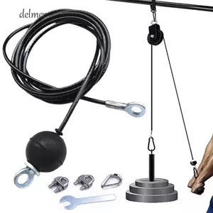 Dây thép tập thể dục DELMER, DIY 1.4 / 1.8 / 2 / 2.5M Fitness|Cáp thay thế, Thiết bị tập thể dục tại nhà Cáp ròng rọc chịu lực cao có thể điều chỉnh chịu lực cao LAT Kéo xuống