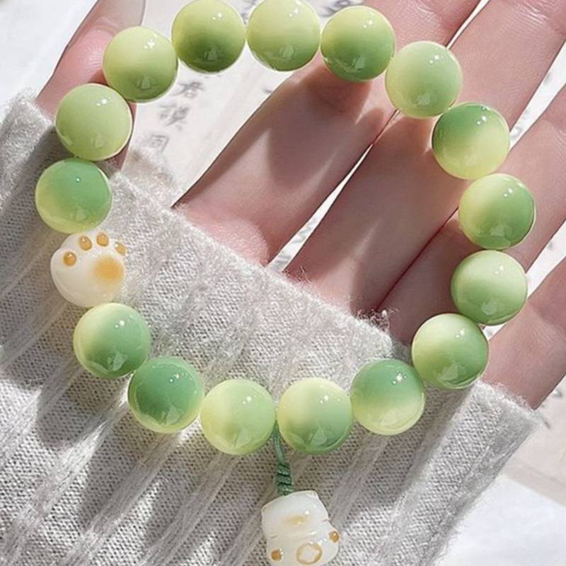 [T & O-t] Vòng tay mèo bằng nhựa hoạt hình Luy Cat dành cho nữ Phong cách Trung Quốc Nhỏ dễ thương Trang sức dân tộc Cặp đôi Quà tặng sinh nhật học sinh [mới]