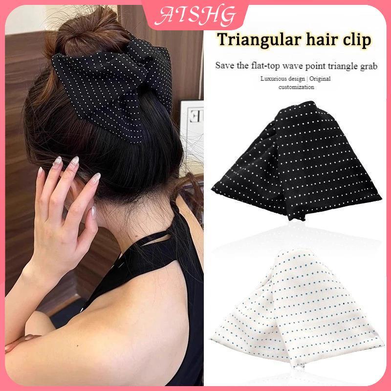 AISHG Pháp Audrey Hepburn Phong Cách Vải Chấm Bi Tóc Thời Trang Thanh Lịch Cá Mập Kẹp Phụ Kiện Tóc