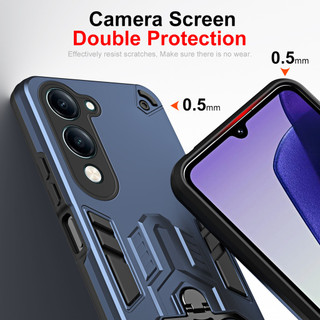 Dành Cho Vivo Y04 / Y29s Ốp điện thoại Giáp Cứng Với Giá Đỡ Nhẫn Đôi Cạnh Mềm Chống Sốc Mỏng Vỏ