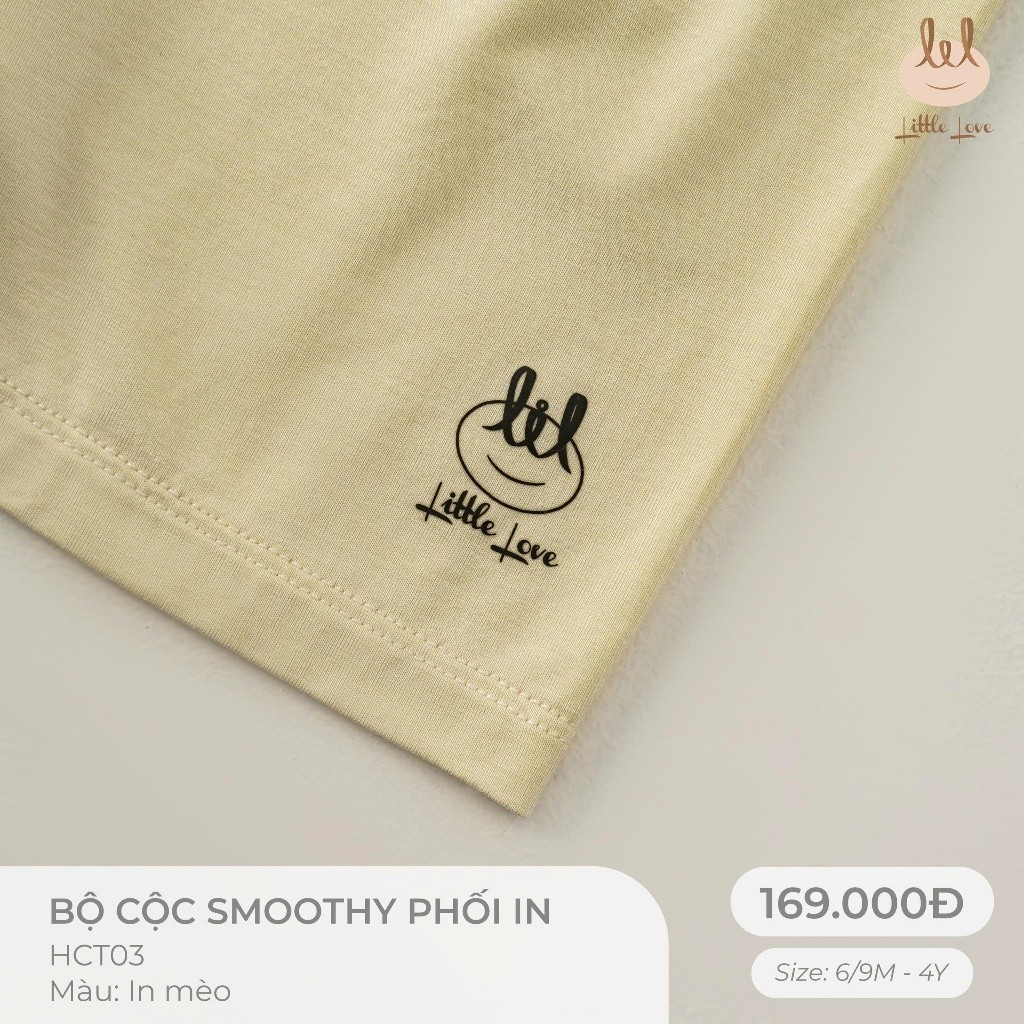 Bộ cộc tay vải sợi tre kháng khuẩn [ Mềm, mỏng, mát, thấm hút & co dãn tốt]  in phối dành cho bé từ 6M -4Y (HCT03)