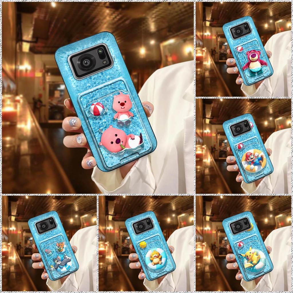 Ốp Điện Thoại Chống Thấm Nước Chống Bụi Cho Sharp Aquos R6 / SH-51B / P6 / R6G TPU Chống Bụi Bẩn Khe Cắm Thẻ Bảo Vệ Ốp Lưng Silicon Túi Đựng Thẻ Tay Áo Chống Va Đập Dễ Thương