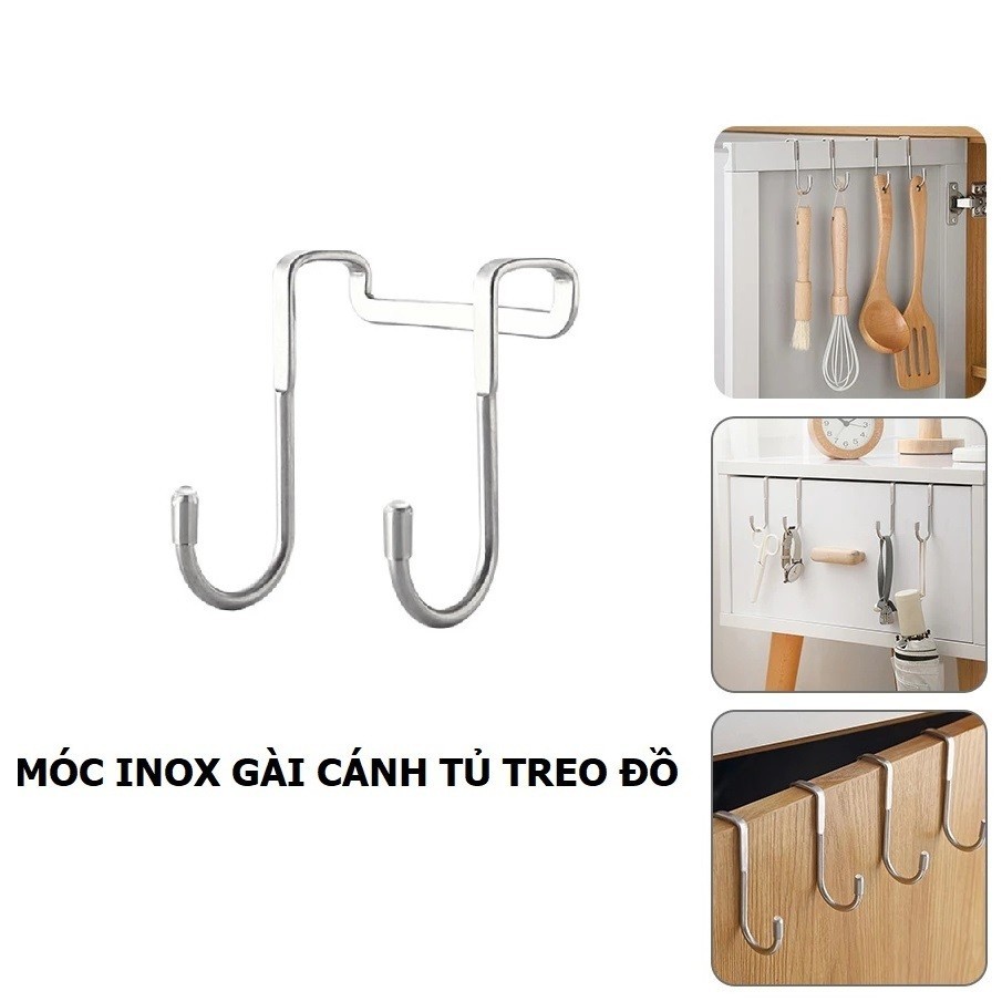 Combo 5 Móc Inox Đa Năng, Móc Đôi Treo Đồ Hình Chữ S, Móc Gài Sau Cánh Tủ Bếp, Tiện Dụng Trong Không Gian Bếp