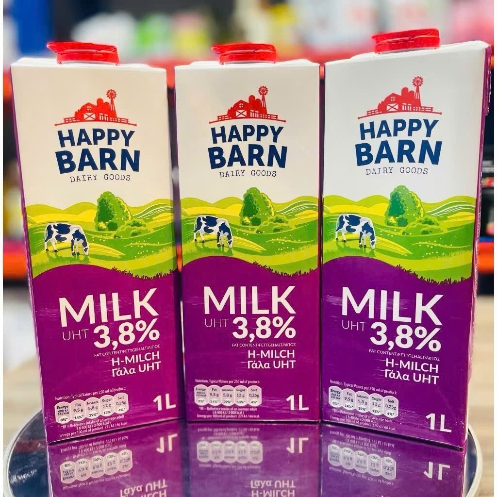 [Giá Sỉ] Sữa Tươi Nguyên Kem Happy Barn 3.8% 1L Thơm Béo Làm Nguyên Liệu Pha Chế