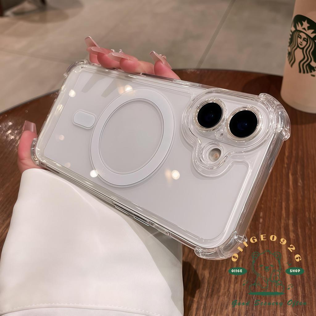 【 Ốp lưng iPhone17 】 Ốp điện thoại từ tính trong suốt chống rơi iphone17 Pro Max 16 15 14 13 12 11 cho vỏ iPhone Vỏ mềm silicon TPU chống sốc
