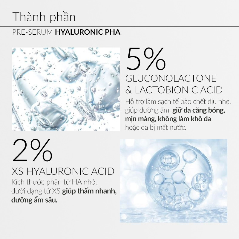 Pre-Serum Hyaluronic 2% PHA 5% EKSEPTION 75ml dưỡng ẩm da, giúp da sáng và căng mọng