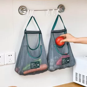 Túi Lưới 2 Ngăn Đa Năng Đựng Đồ Khô Treo Nhà Bếp, Túi Lưới Đựng Bảo Quản Hành Tỏi Ớt Rau Củ Quả