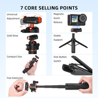 Dành cho DJI OSMO ACTION 6 phát hành nhanh chân máy thanh mở rộng Nano selfie thanh mở rộng phụ kiện