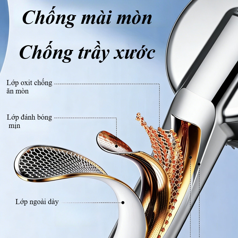 Vòi Sen Nóng Lạnh Tăng Áp 4 Chế Độ, Đầu Silicon Massage, Bộ Lọc Tạp Chất, Nhấn Nút Chuyển Đổi