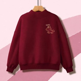 Áo nỉ mỏng không lót lông cừu，thiết kế đặc biệt hình ngựa Pony dành cho bé trai，in hình dễ thương，thời trang thường ngày