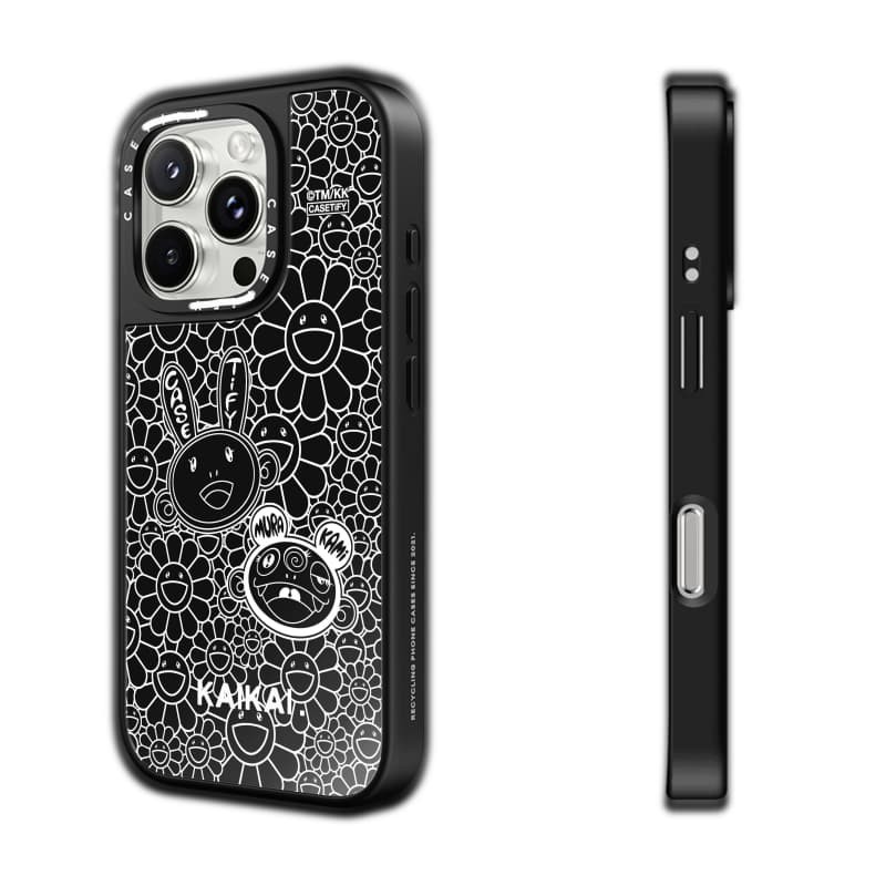 CASECASE X TAKASHI MURAKAMI KaiKai & KiKiChromeCase Vỏ iPhone Gương Đen & Bạc Hút Từ Tính IPhone 17 16 15 14 13 12 Pro Max Plus Ốp Lưng Cứng Có Hộp Khắc logo