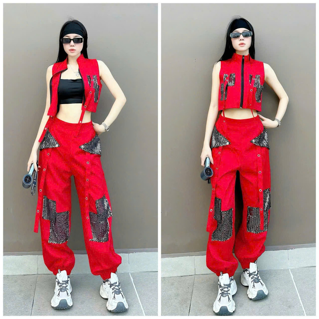 Bộ kaki bling thể thao cho đội nhóm làm đồng phục biểu diễn nhảy zumba, aerobic, shuffler dance...