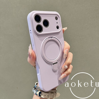 Ốp lưng silicon lỏng thích hợp cho vỏ điện thoại từ tính Apple 17promax Màu cam iPhone 17pro Silicon lỏng 17 có giá đỡ Vỏ bảo vệ chống rơi không khí