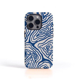 Ốp Điện Thoại Thích Hợp Cho iPhone Art Blue White Lines Vỏ Phim 2 Trong 1 Thích Hợp Cho iPhone17p / 15 / 14pro / 13 Vỏ Bảo Vệ VW7H