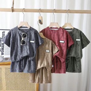 Bé Trai Tay Ngắn Thường Ngày Mùa Hè Thoáng Khí Phong Cách Phương Tây Quần Áo Trẻ Em 80-150 Size HXFB