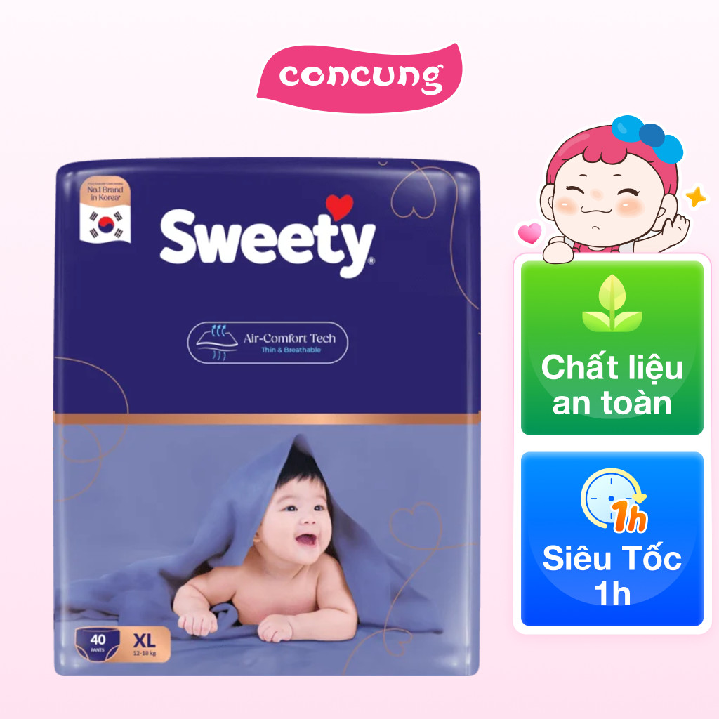 Combo 4 Tã quần Sweety cỡ XL 40 miếng