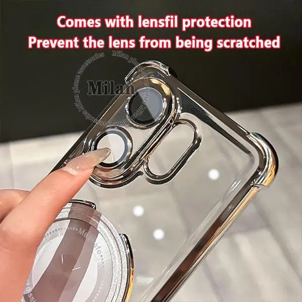 Ốp điện thoại, dành cho Vivo V70 và V60, V60 Lite, hộp gel trong suốt, có giá đỡ điện thoại từ tính, nắp ống kính máy ảnh, đệm khí dày, phong cách kinh doanh tối giản, cove điện thoại
