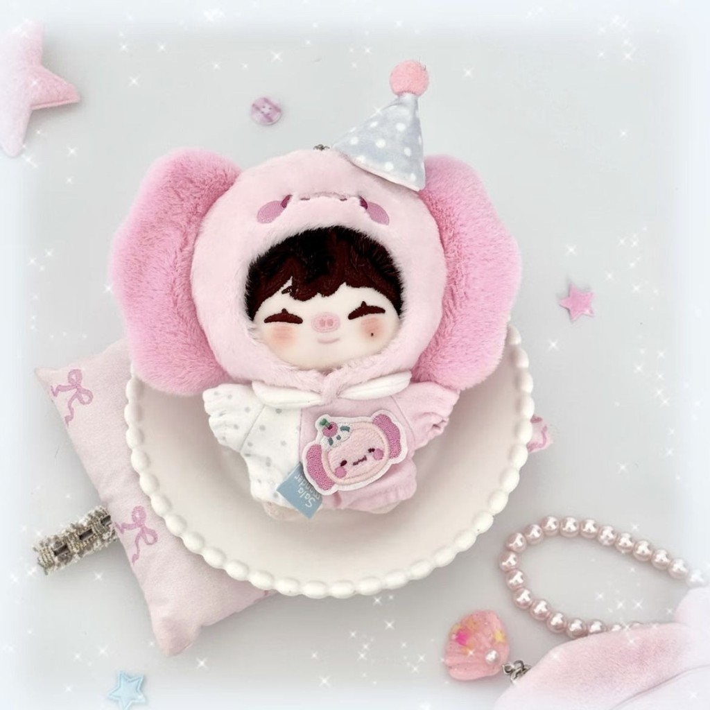 Bắt sứa Series 10cm20cm Quần Áo Bé Búp Bê Cotton Tự Mài Gấu Mũ Liền Quần Dễ Thương Tất Cả Trận Đấu 4.6