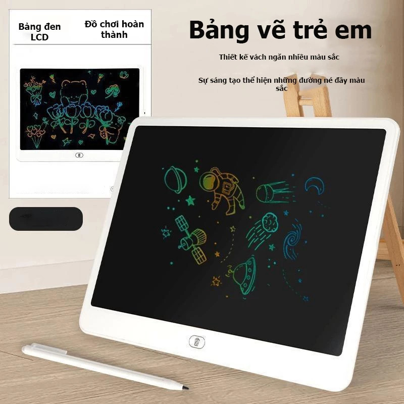 Bảng vẽ tự xóa điện tử, bảng viết vẽ thông minh 13-16 inch màn hình LCD đa sắc đồ họa đẹp kèm bút vẽ