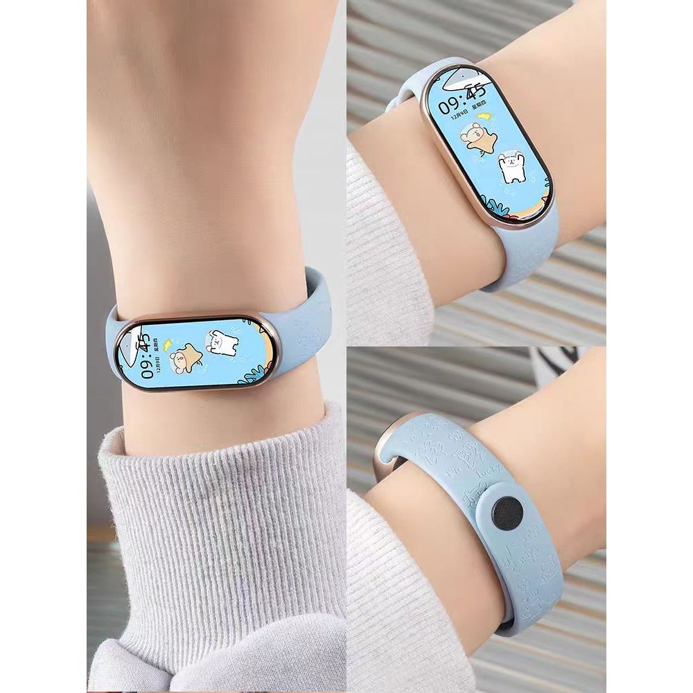Dây đeo silicon mềm mại cho Xiaomi Mi Band 10 9 8 Dây đeo NFC Vòng đeo tay cao su thể thao Pulseira Band 10 9 8 Phụ kiện