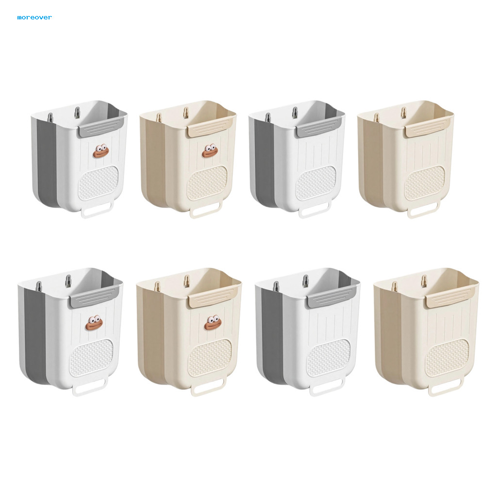 MORE Hộp đựng rác nhà bếp nhỏ Treo rác nhà bếp Thùng rác Mini có thể gập lại để treo cửa tủ – Thùng đựng rác phòng tắm nhà bếp có thể gập lại Thùng rác tiết kiệm không gian