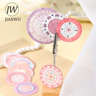 JIANWU Gentle Monologue Series Vintage Ren Hoa Tròn Phong Cảnh Chất Liệu Cắt Dán Memo Pad Sáng Tạo Rác Tạp Chí Văn Phòng Phẩm