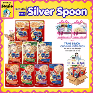 Pate Cho Mèo Silver Spoon gói 60g thức ăn ướt cho mèo dạng sốt /dạng thạch