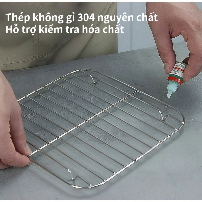 Vỉ nướng cho nồi chiên không dầu, chất liệu 304, dùng được cho lò nướng và nồi chiên không dầu, không gỉ