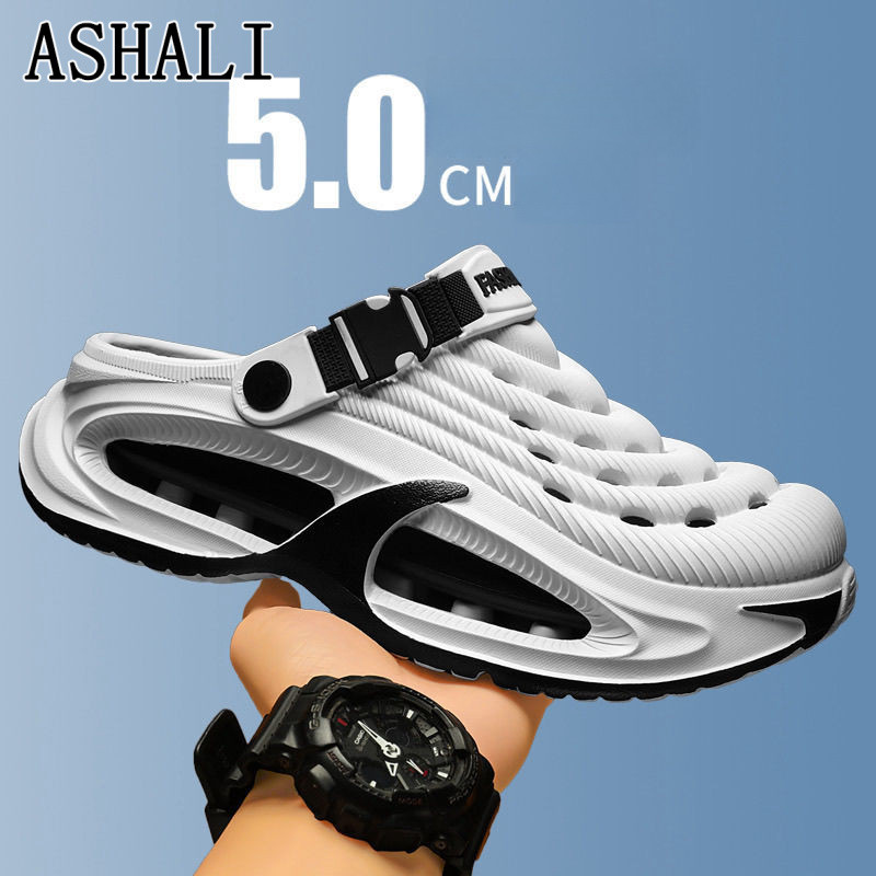 ASHALI Nam Mùa Hè Phong Cách Mới Mặc Bên Ngoài Lái Xe Đế Dày Dép Che Chân Dép Dual @ -