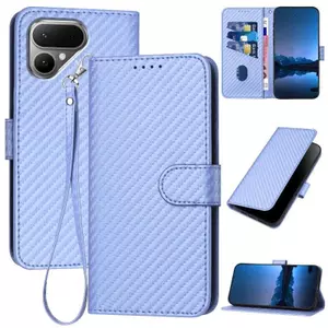 YJD Ốp Lưng Cho Tecno Pova Curve 2 Màu Trơn Sợi Carbon Thiết Kế Họa Tiết Thẻ Da Solots Dây Đeo Tay TPU Mềm Vỏ Điện Thoại Chống Rơi