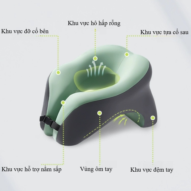 Gối Chữ U Memory Foam – Bảo Vệ Cổ, Dùng Văn Phòng & Du Lịch, Có Thể Gập Gọn
