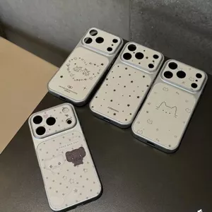 Ốp lưng SAO Line Kitten cho iPhone 17 Pro 16 15 Corning Gorilla Glass