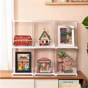 Rolife DIY Ngôi Nhà Thu Nhỏ Chống Bụi Hộp Trưng Bày Trong Suốt Giống Acrylic Hộp Bảo Quản Đồ Chơi Để Trang Trí Nhà Cửa Và Bộ Sưu Tập LLTQ