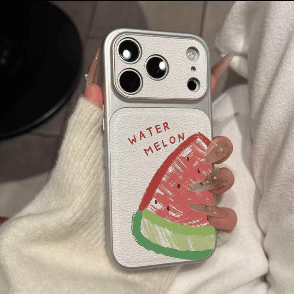 Dưa hấu vẽ tay phù hợp với ốp lưng iPhone17 iPhone14pro dễ thương xr chống sốc mới nhất