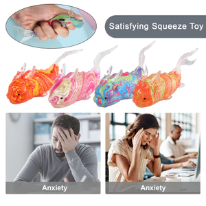 Đồ chơi bóp cá Tpr tăng chậm Giảm căng thẳng Fidget Tiện ích giải nén hình cá dễ thương cho trẻ em Người lớn Đồ chơi giác quan hoàn hảo để thư giãn và tập trung Pinch Căng thẳng Ba