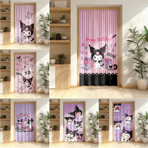 Rèm cửa Kuromi dễ thương Rèm cửa vải Polyester có thể giặt được Rèm riêng tư để trang trí phòng tại nhà 1 mảnh