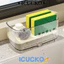 Giá đỡ cốc bồn rửa chén ICUCKO, Giá đựng vòi trong suốt đa chức năng, Tiết kiệm không gian bền bỉ với tấm thoát nước Giá bồn rửa nhà bếp Đồ dùng nhà bếp