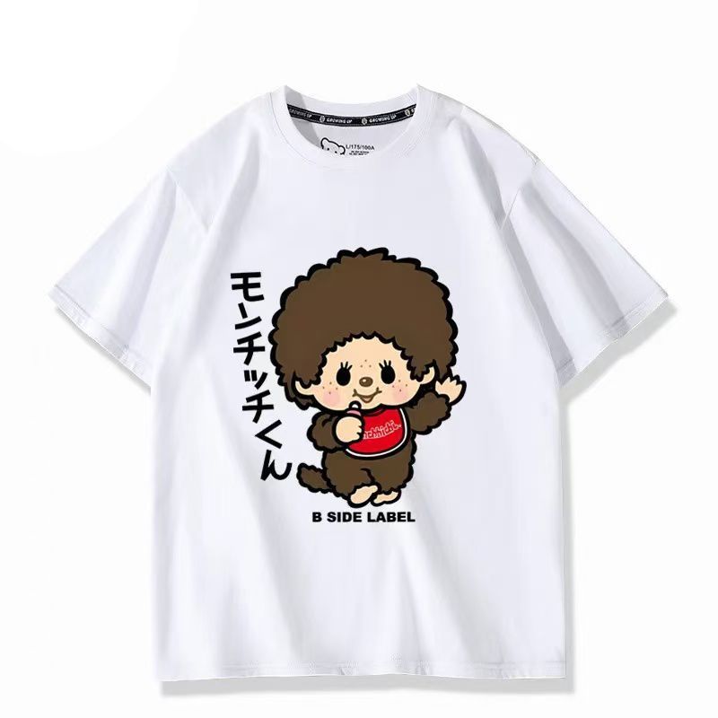 B-SIDE LABEL Áo Thun Monchhichi Hoạt Hình, Tay Ngắn Phù Hợp Cho Nam và Nữ Mùa Hè