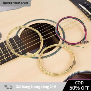 【COD】Bộ 6 dây đàn guitar acoustic màu vàng đồng, độ bền cao, giữ âm ổn định, phù hợp cho biểu diễn sân khấu.
