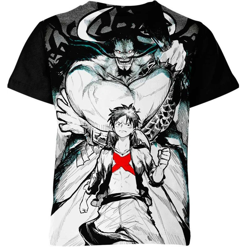 Áo Thun Nam và Trẻ Em In Hình 3D Anime One Piece, Thời Trang Đường Phố