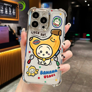 Ốp Điện Thoại Banana Usagi Dễ Thương Cho Samsung Galaxy A16 A15 A14 A13 A12 A11 A10S A07 A06 A05 A04E A04 A03S 4G 5G Khung Mạ Sang Trọng Bốn Góc Vỏ Mềm Trong Suốt