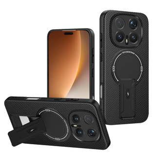Dành Cho Honor Magic 8 Pro Ốp điện thoại Carbon Tecture Lưng Cứng Cạnh Mềm Có Thể Gập Lại Đế Chống Sốc Chống Rơi Mỏng Bao