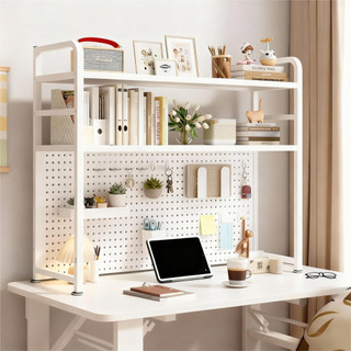 Kệ Tổ Chức Bàn Làm Việc 2 Trong 1 Có Tấm Gắn Móc, Kệ Sách 2 Tầng & Kệ Lưu Trữ Cho Bàn Học Tiết Kiệm Không Gian  Kệ