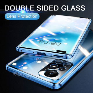 Ốp điện thoại OPPO Reno 15 15Pro 15 Pro Max 5G Bảo vệ toàn bộ ống kính Vỏ kim loại từ tính OPPO Reno 15 Pro Mặt trước hai mặt kính mặt sau Vỏ điện thoại toàn thân có khóa