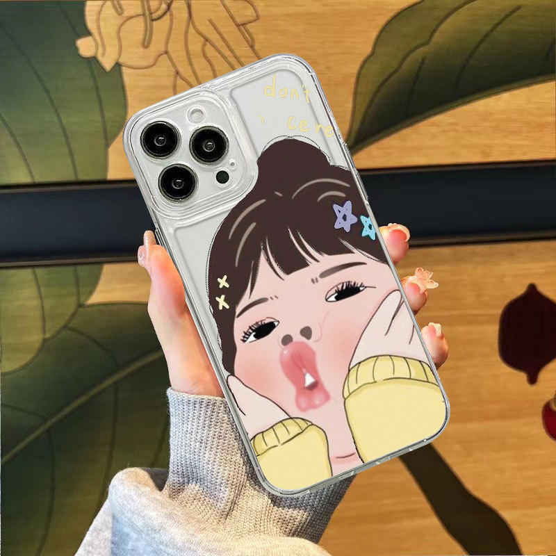 Ốp lưng iPhone trong suốt họa tiết hoạt hình, IP 7/8/X/XS/11/12/13/14/15/16/17/Plus/Pro/Max/Air