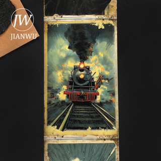 JIANWU 80mm * 205mm Vintage Nhân Vật Phim Phong Cảnh Chất Liệu Cắt Kéo Thêu Sò Băng Washi Sáng Tạo DIY Tạp Chí Văn Phòng Phẩm