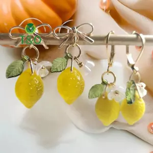 Bông Tai Chanh Dangle Trái Cây Mùa Hè - Trang Sức Bohemian Phù Hợp Làm Quà Tặng
